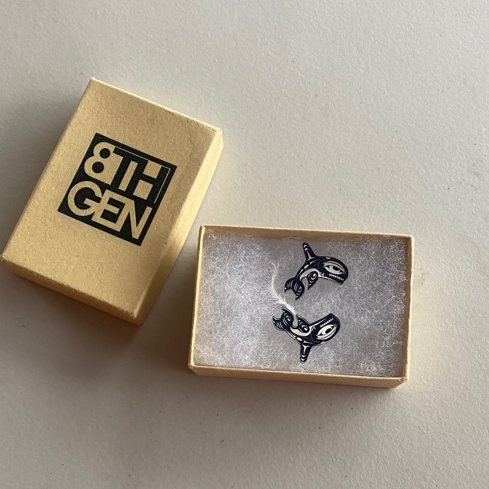 8th Gen Black and white Earrings